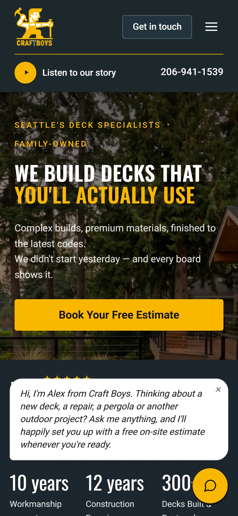 Domovská stránka Craft Boys na mobile