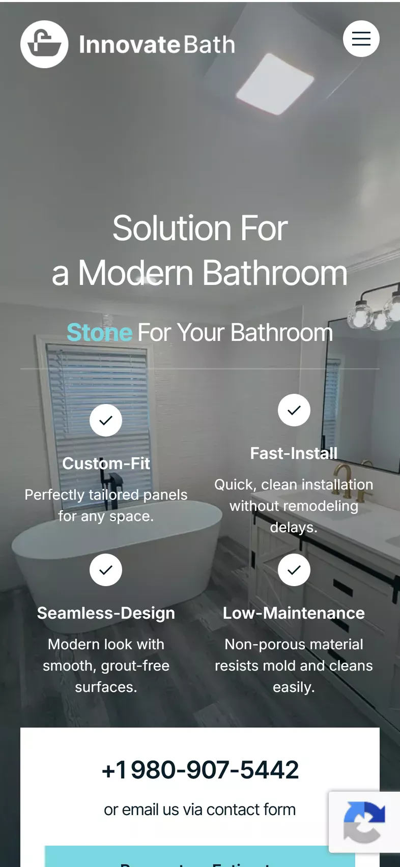 Domovská stránka Innovate Bath na mobile