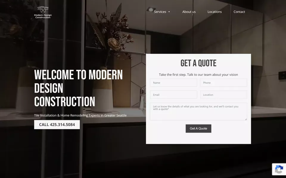 Modern D Construction website