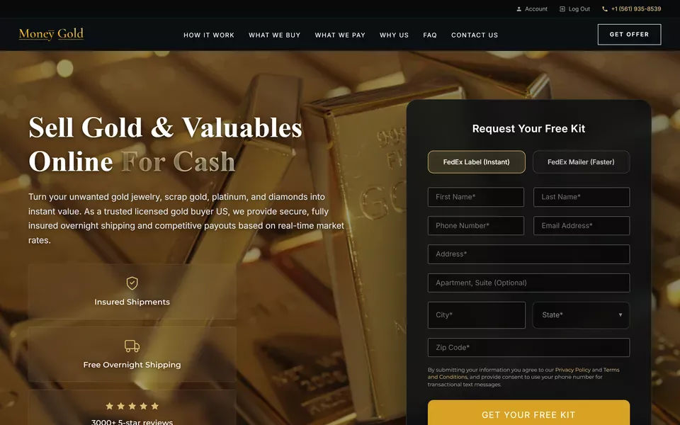 Money Gold webstránka